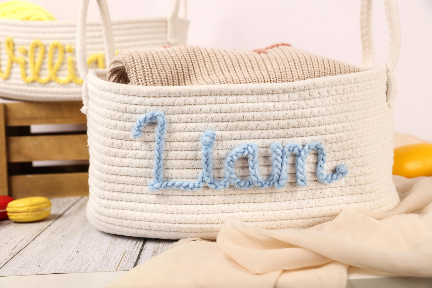 Personalized Baby Basket, Custom Name Gift