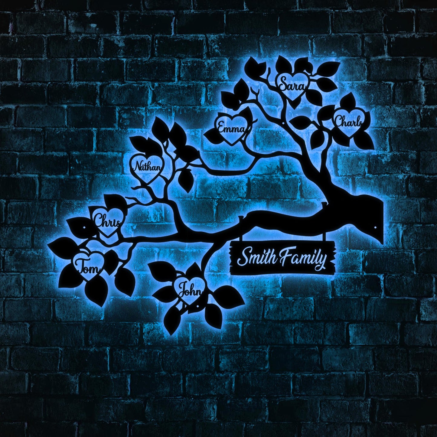 Custom Family Tree of Life Metal Sign - Personalized Family Names - Metal Wall Art Decor with Family Members - Anniversary Gift Family Gift.