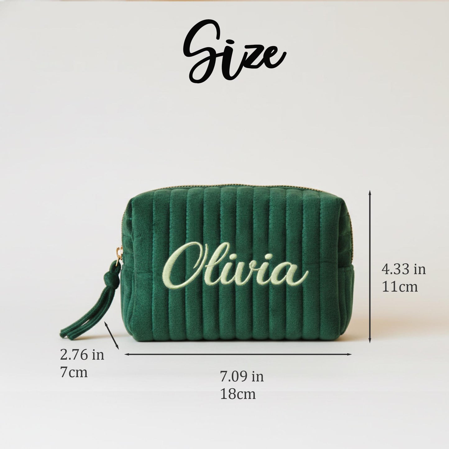 Personalized Embroidered Makeup Bag | Custom Name Corduroy Cosmetic Pouch | Bridesmaid Gift | Travel Toiletry Bag