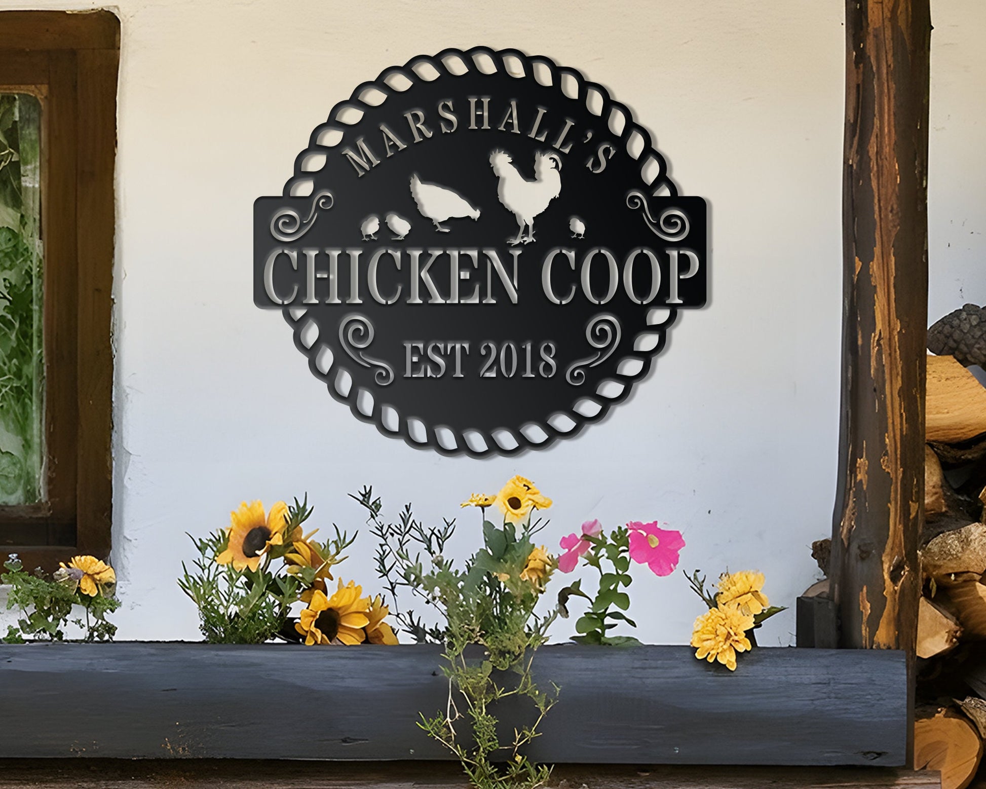 Custom Chicken Farm Metal Sign, Farm Coop Sign, Personalized Chicken Farm Sign, Family Name Metal Sign for Farm House, Hen House Coop Sign