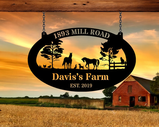 Custom Metal Farm Sign Name Sign, Metal Barn Sign, Large metal name sign, Ranch metal sign,Farm metal sign, Farmhouse Decor, Gift For Farmer