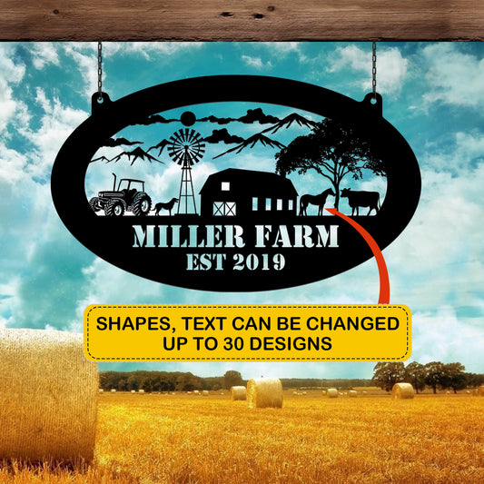 Custom Your Metal Farm Sign, Design Your Own Farm Sign, Farmhouse Metal Sign, Farmhouse Decor, Ranch Sign, Farm Gate Sign, Farmer Gift