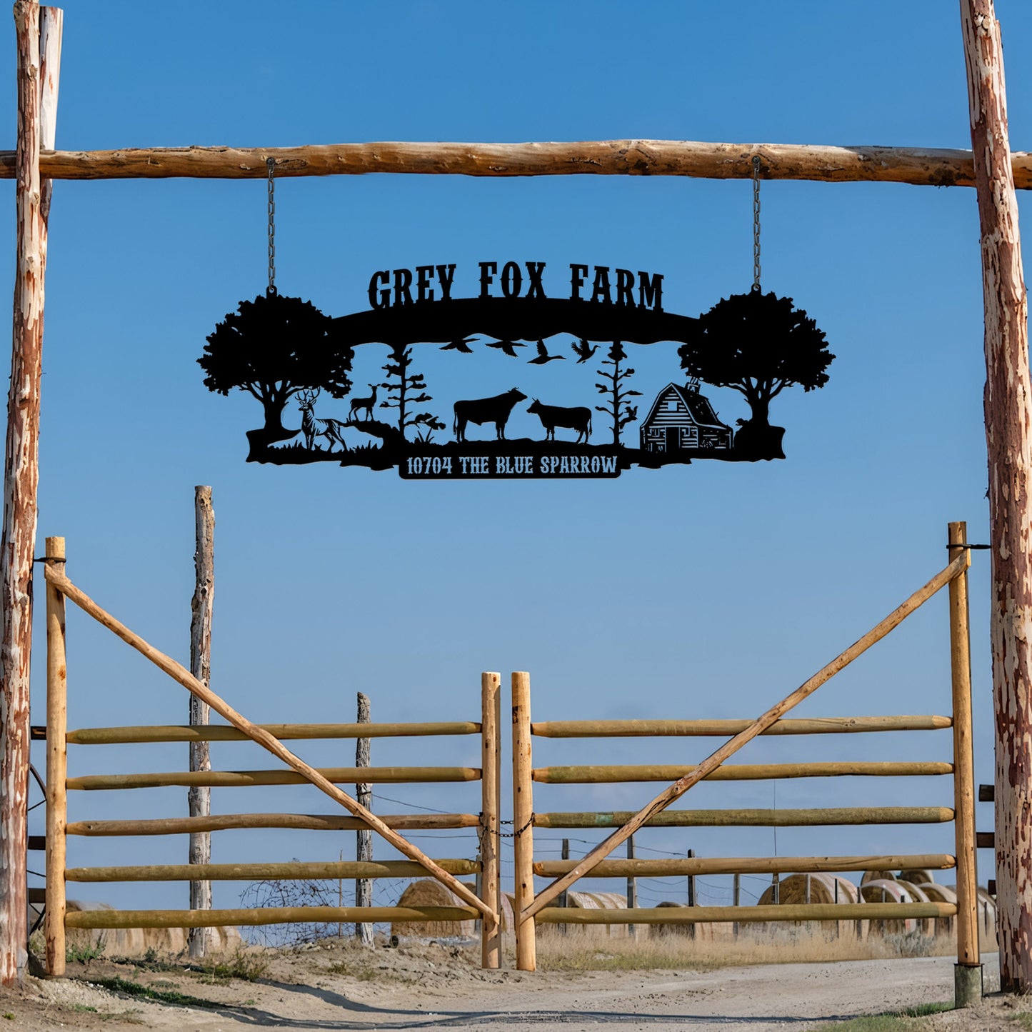 Personalized Ranch House Metal Sign, Custom Farmhouse Unique Metal Name, Ranch Name Metal Sign, Best Anniversary Gift, Family Gift,Farm Gift