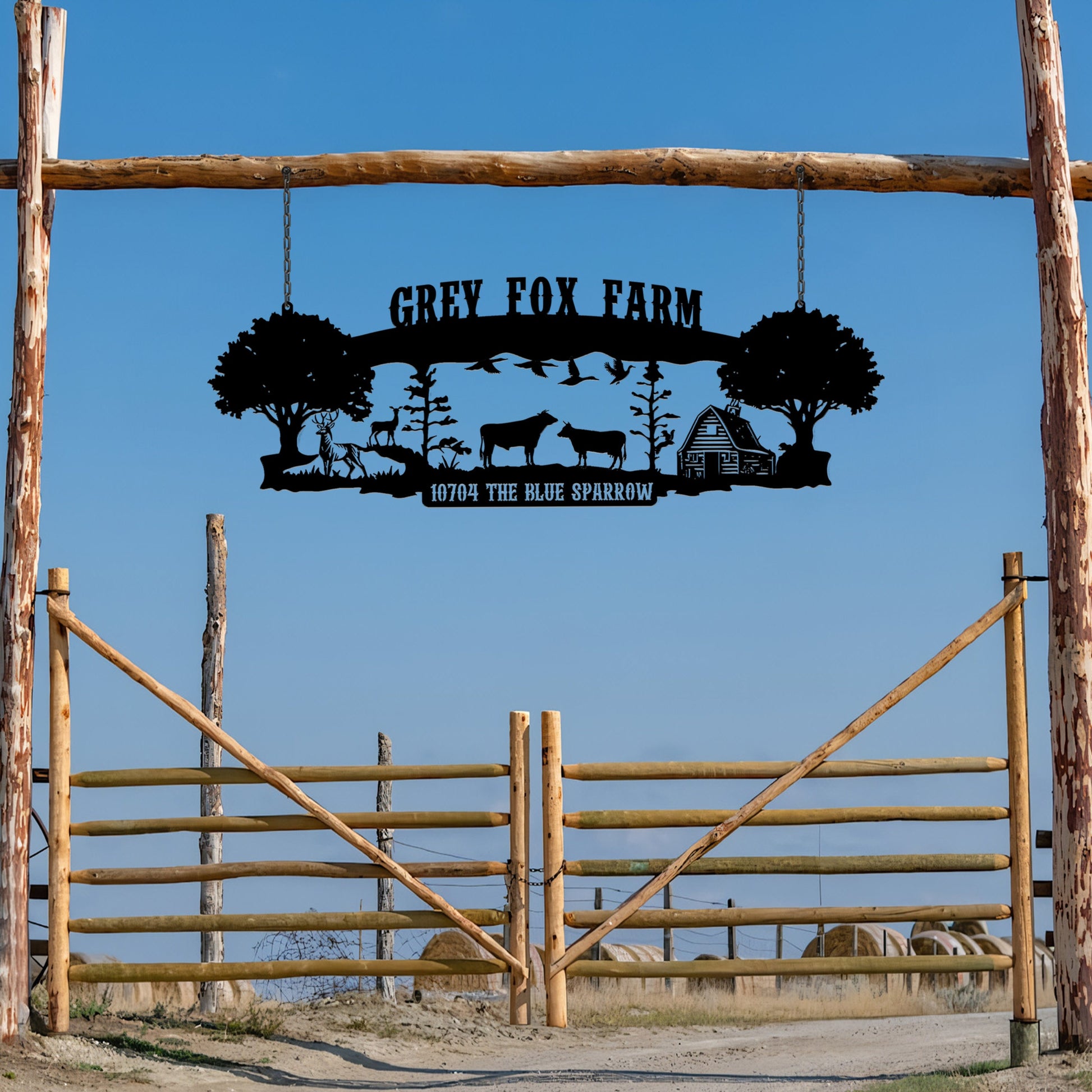 Personalized Ranch House Metal Sign, Custom Farmhouse Unique Metal Name, Ranch Name Metal Sign, Best Anniversary Gift, Family Gift,Farm Gift