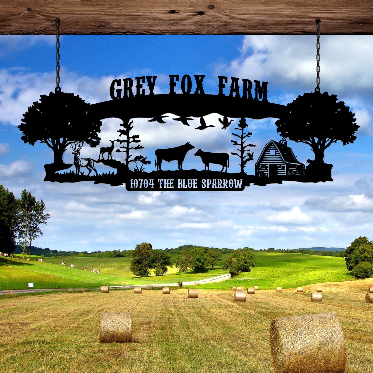 Personalized Ranch House Metal Sign, Custom Farmhouse Unique Metal Name, Ranch Name Metal Sign, Best Anniversary Gift, Family Gift,Farm Gift
