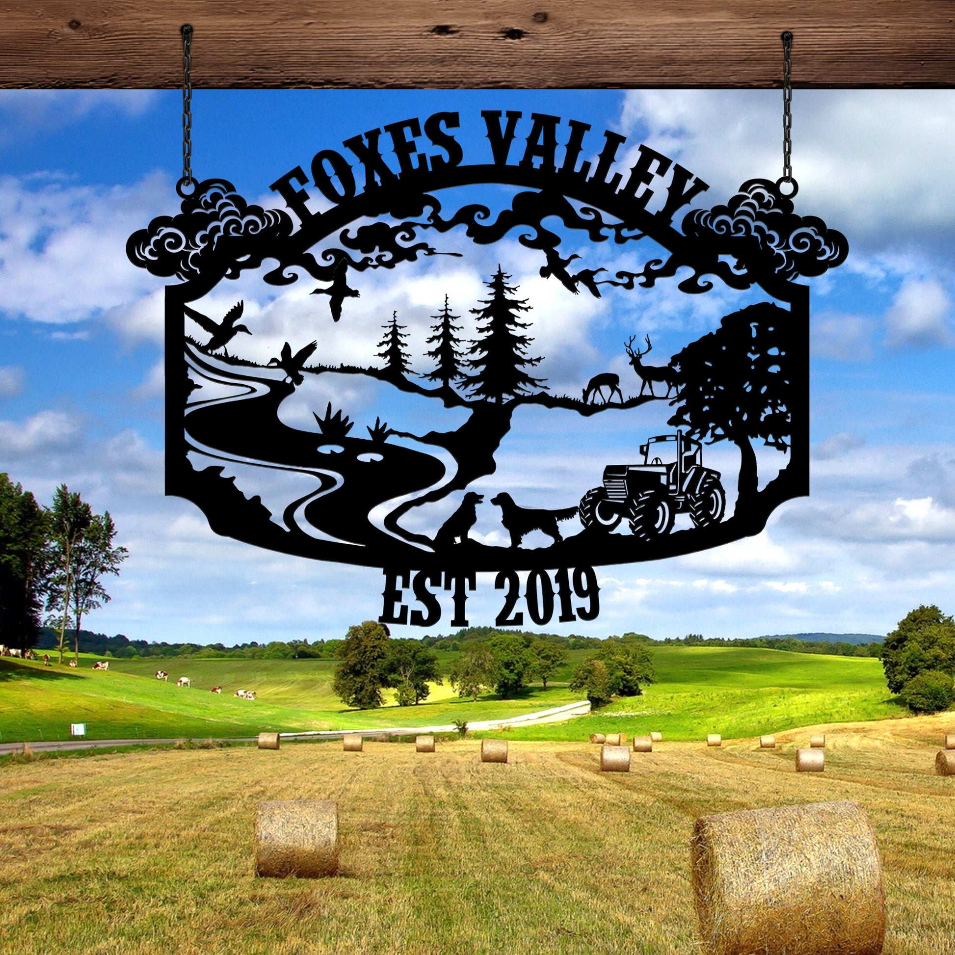 Personalized Farm House Metal Entrance Sign, Custom Metal Ranch Name Sign, Family Name Metal Sign, Best Anniversary Gift, Gift For Family
