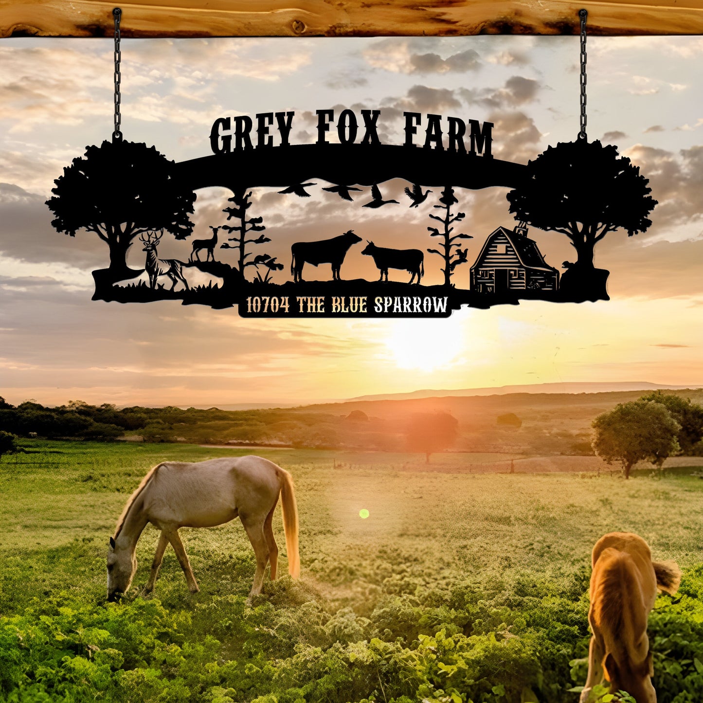 Personalized Ranch House Metal Sign, Custom Farmhouse Unique Metal Name, Ranch Name Metal Sign, Best Anniversary Gift, Family Gift,Farm Gift