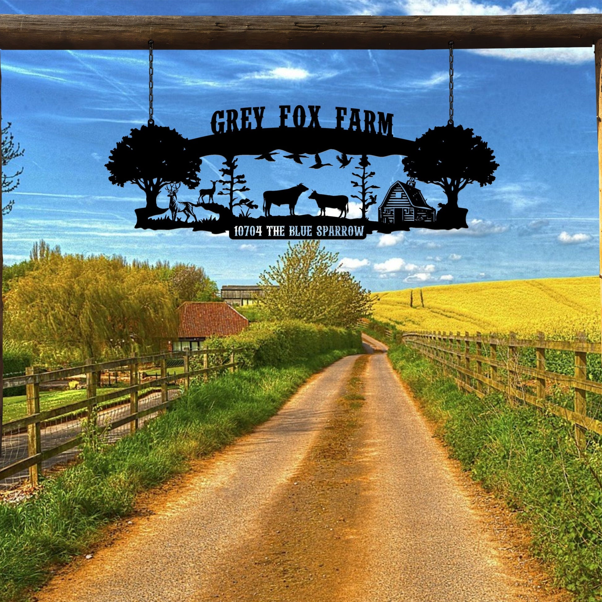 Personalized Ranch House Metal Sign, Custom Farmhouse Unique Metal Name, Ranch Name Metal Sign, Best Anniversary Gift, Family Gift,Farm Gift