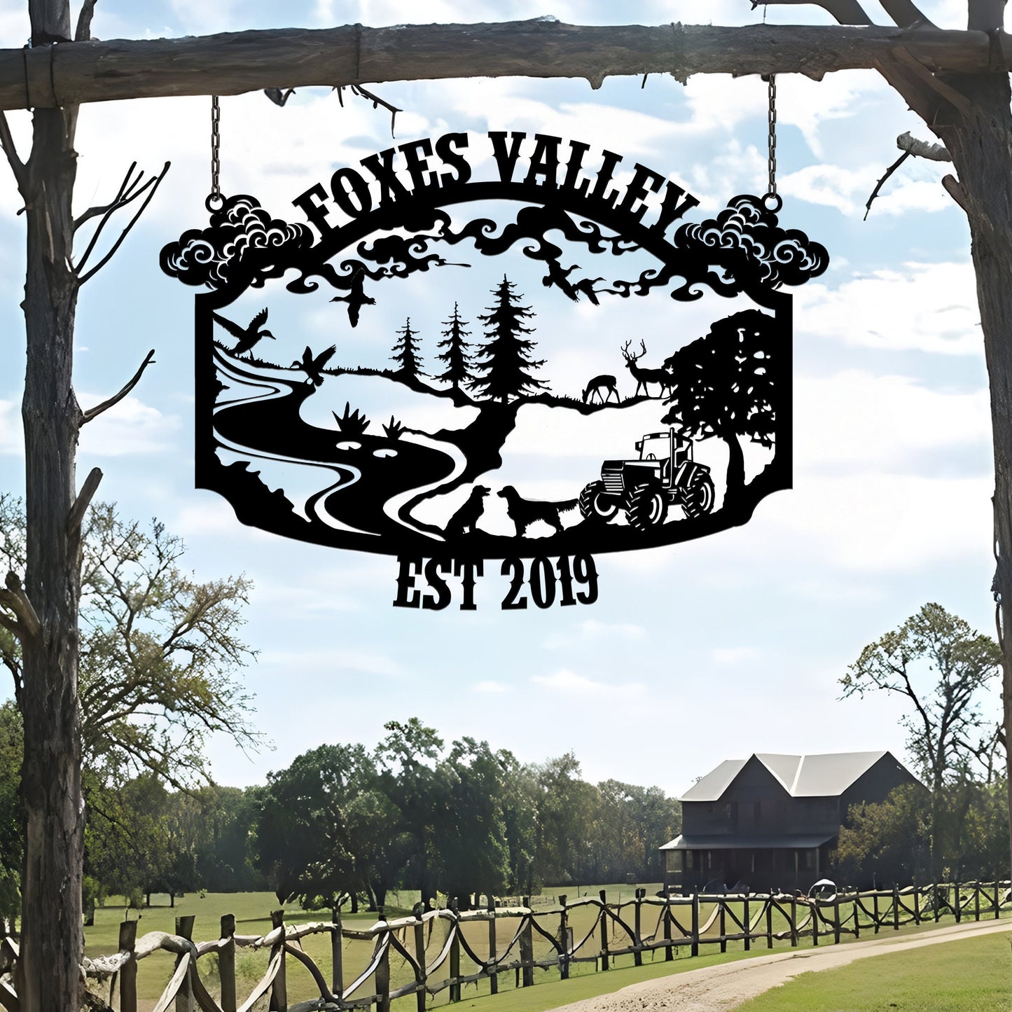 Personalized Farm House Metal Entrance Sign, Custom Metal Ranch Name Sign, Family Name Metal Sign, Best Anniversary Gift, Gift For Family