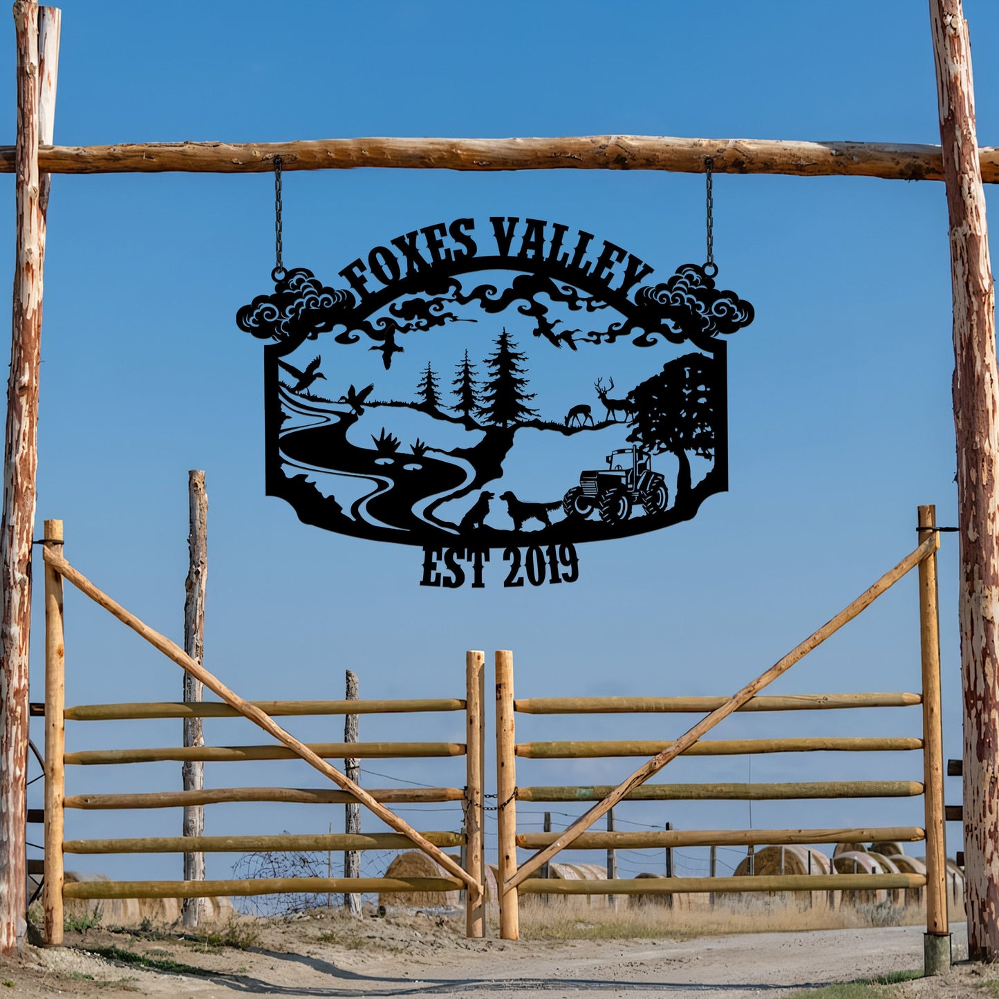 Personalized Farm House Metal Entrance Sign, Custom Metal Ranch Name Sign, Family Name Metal Sign, Best Anniversary Gift, Gift For Family