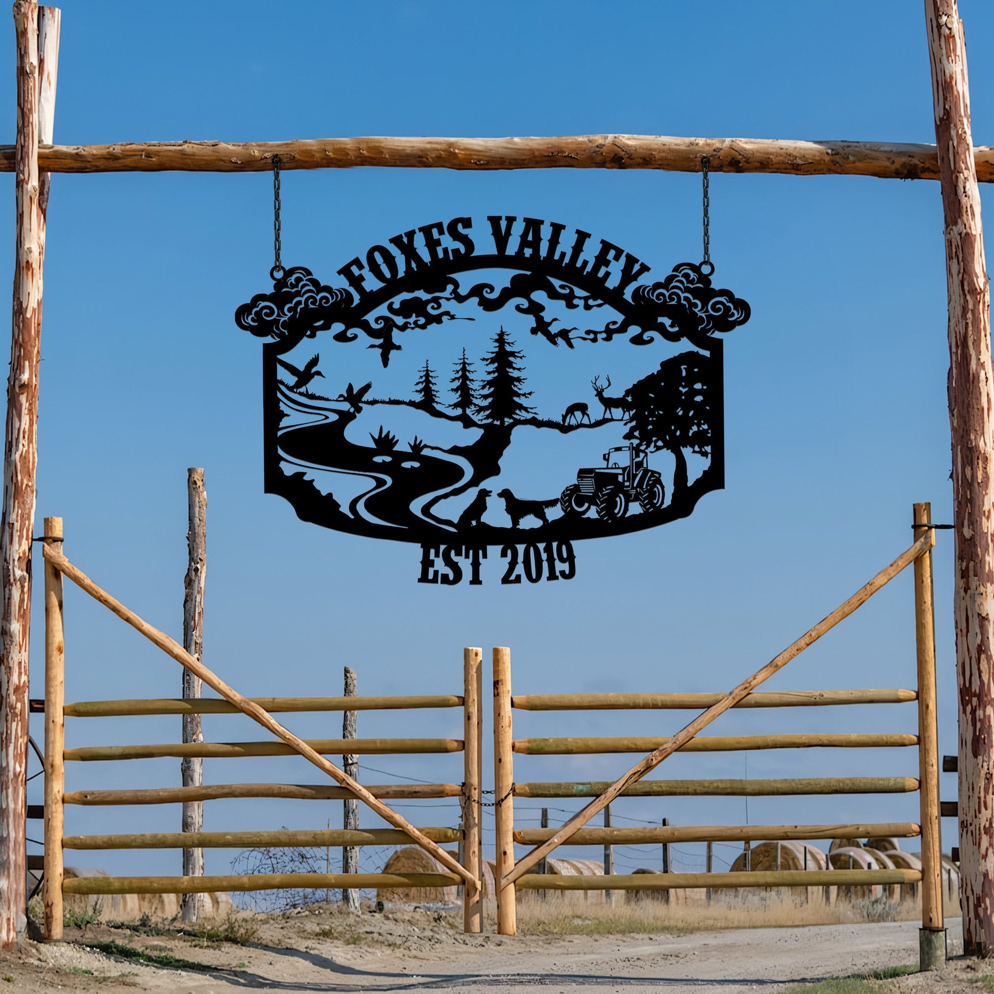 Personalized Farm House Metal Entrance Sign, Custom Metal Ranch Name Sign, Family Name Metal Sign, Best Anniversary Gift, Gift For Family