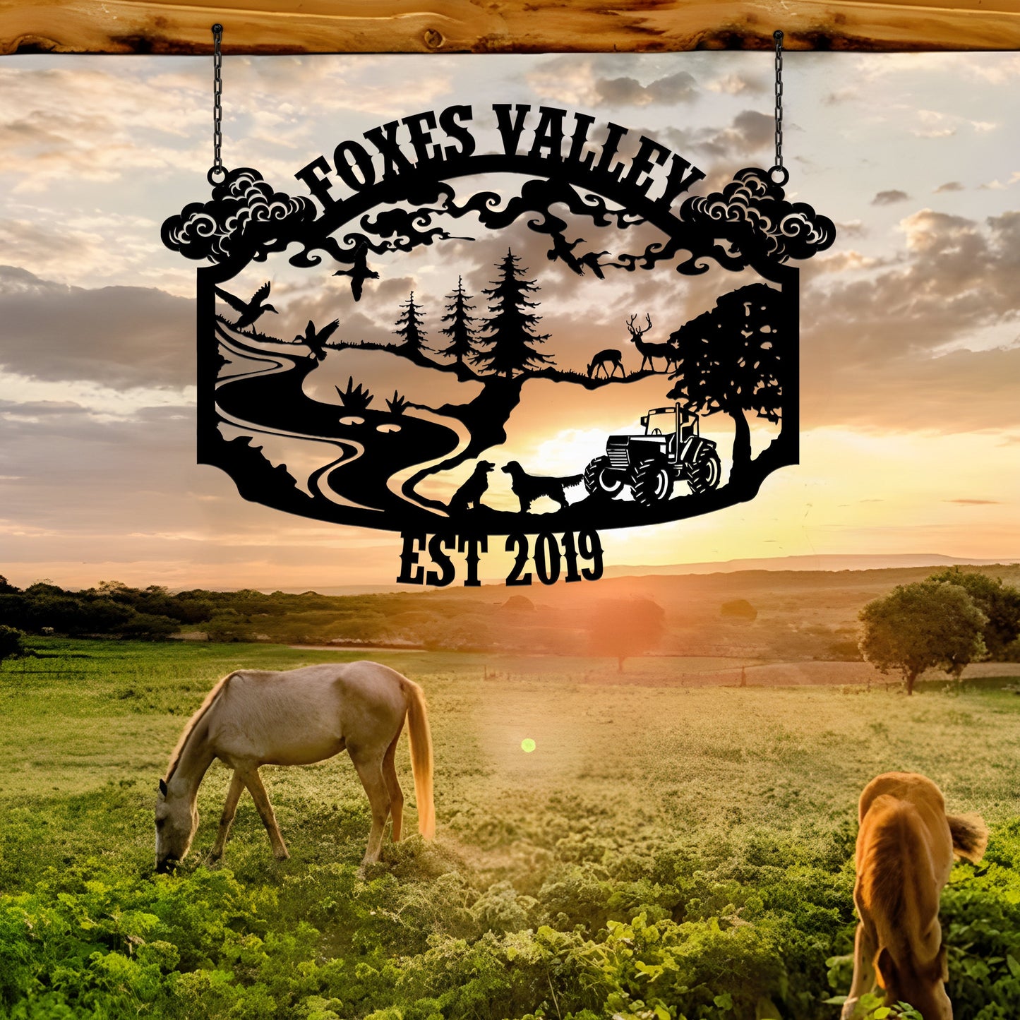 Personalized Farm House Metal Entrance Sign, Custom Metal Ranch Name Sign, Family Name Metal Sign, Best Anniversary Gift, Gift For Family