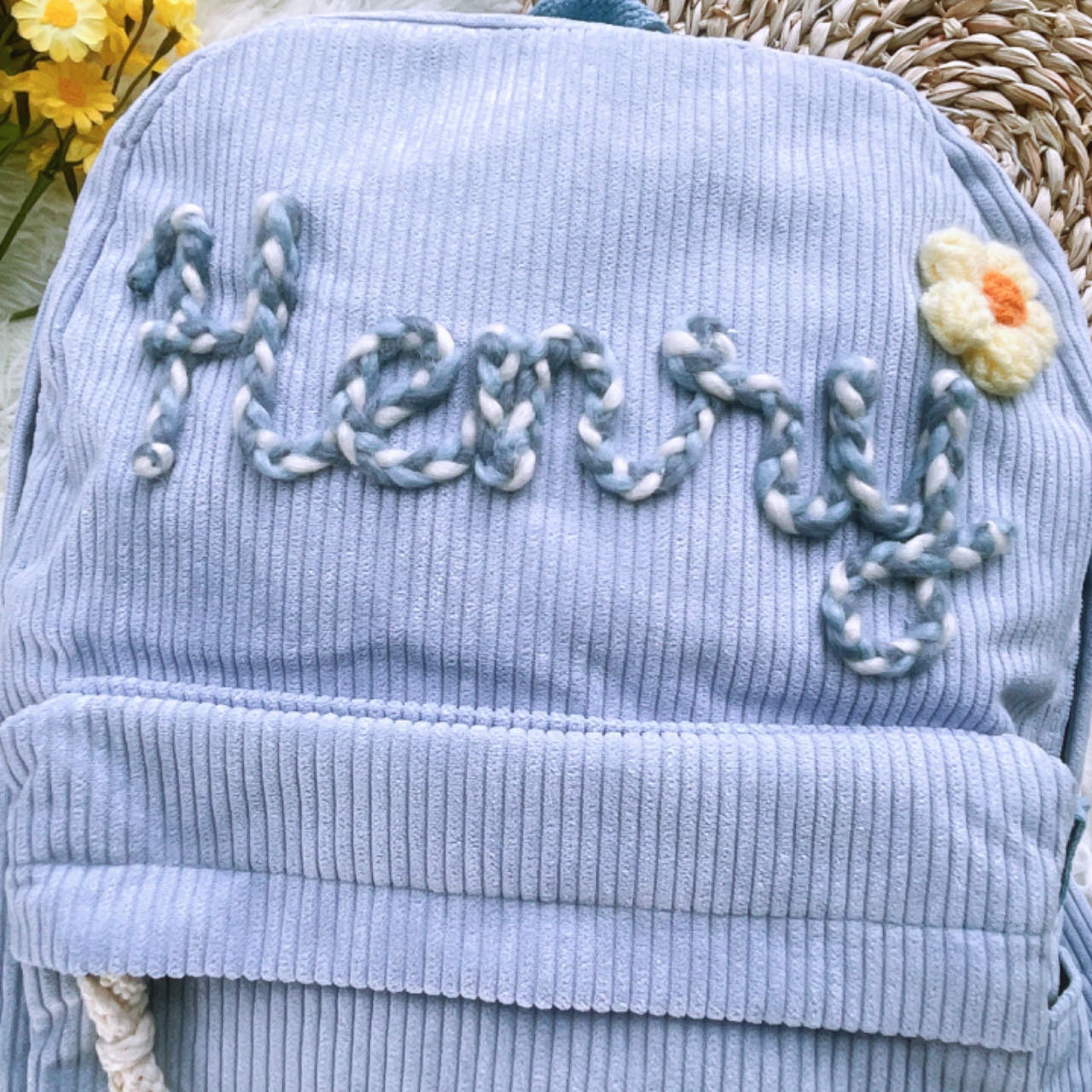 Custom Embroidered Corduroy Toddler Backpack: Personalized School Bag