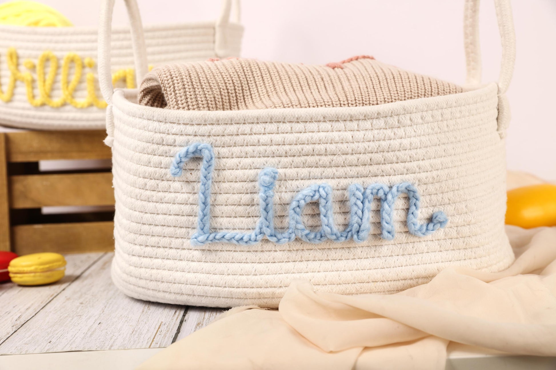 Personalized Baby Basket, Custom Name Gift