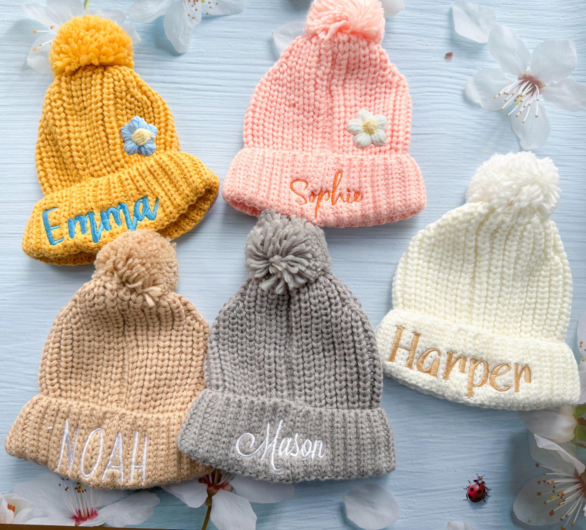 Personalized Baby Beanie with Name: Custom Embroidered Winter Hat
