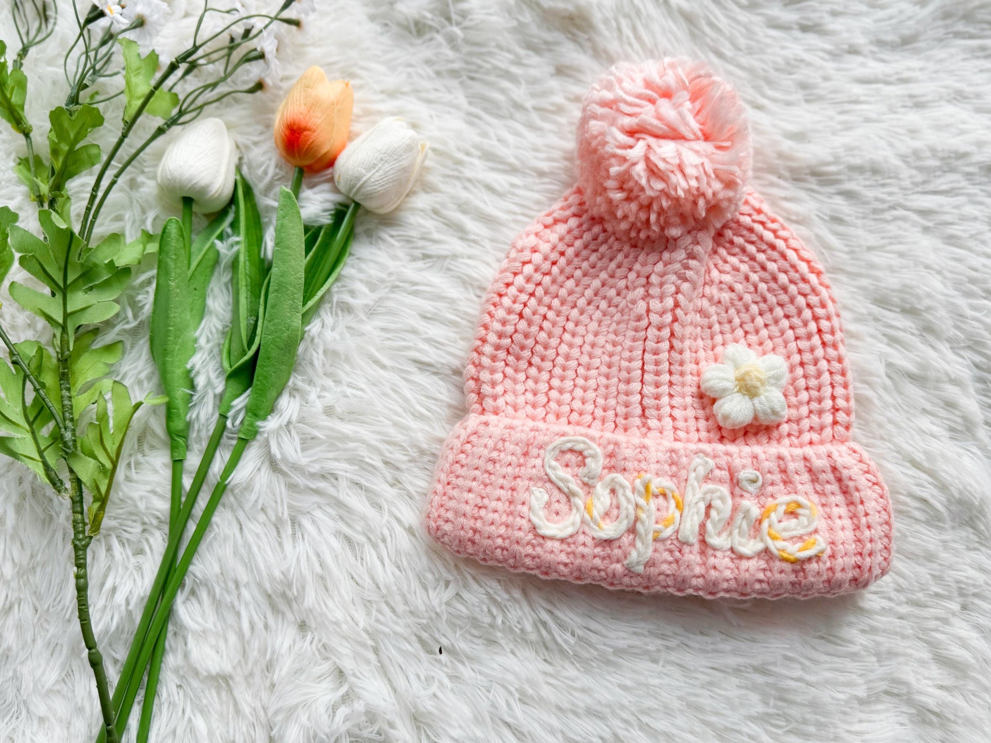 Personalized Baby Beanie: Custom Embroidered Winter Hat with Name