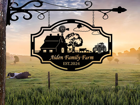Personalized Farmhouse Sign,Metal Farm Sign,Custom metal farm name sign,Metal Barn Sign,Ranch metal sign,Farmer Gift,Christmas farm sign