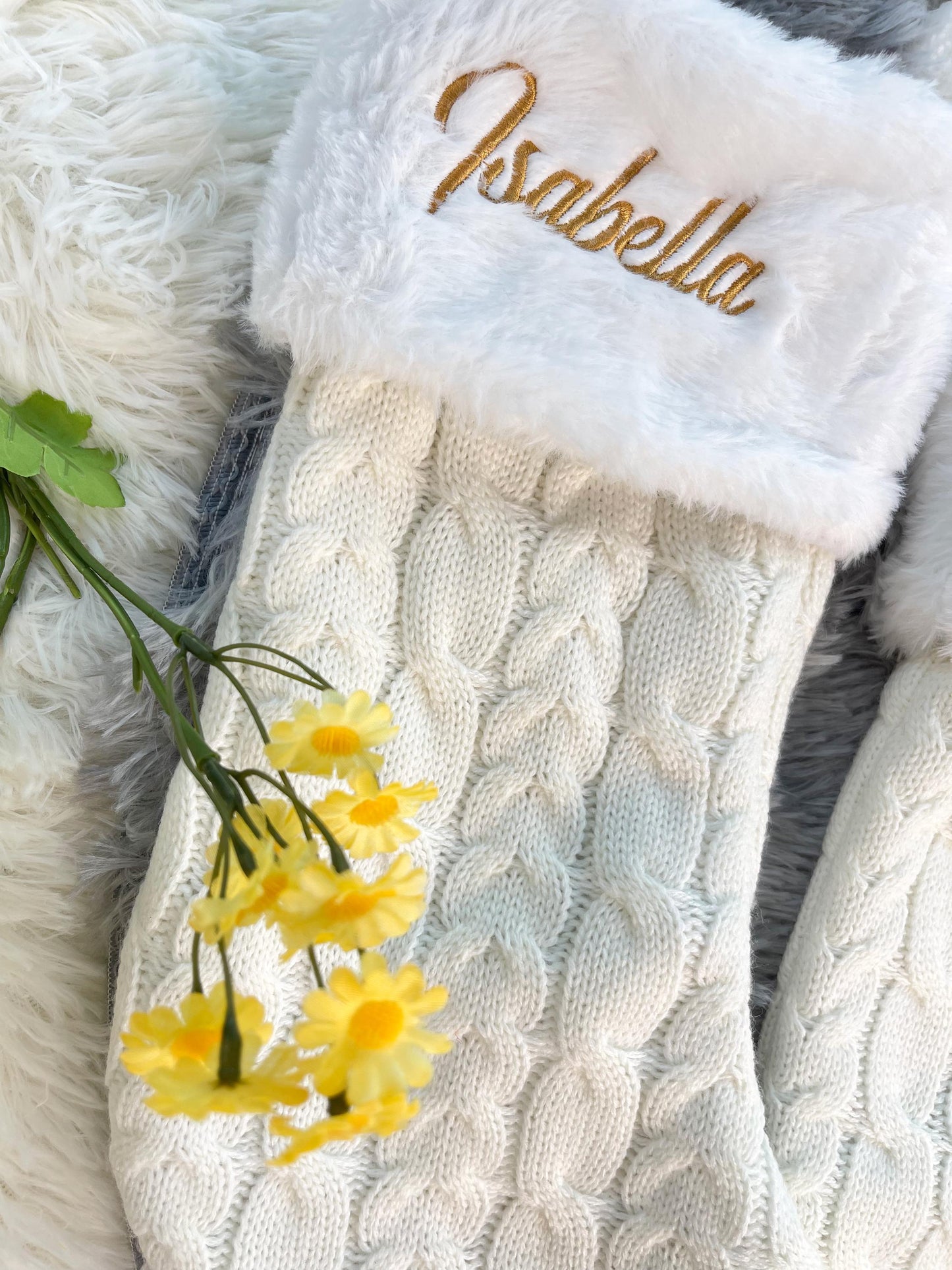 Personalized Knit Christmas Stocking: Embroidered Family Name Stockings