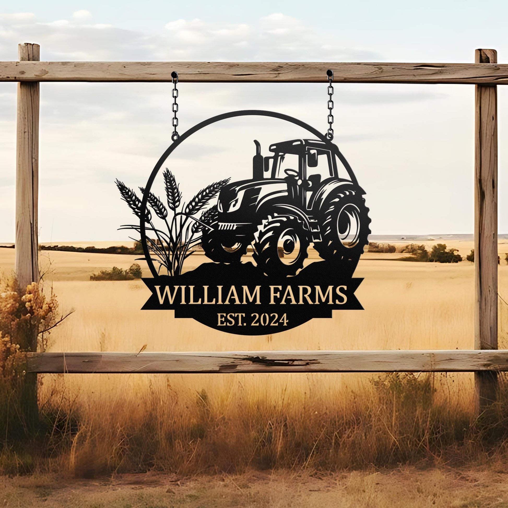 Custom Tractor Farm Metal Sign with LED Light, Tractor Name Sign, Farmhouse Decor, Tractor Barn Sign, Tractor Driver Gift, Gift for Farmer