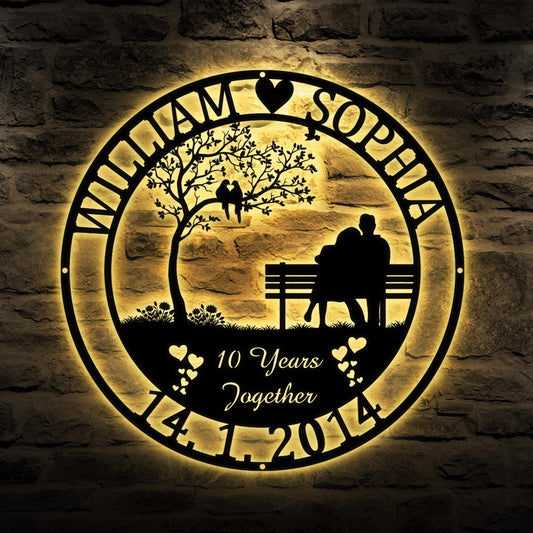 Personalized Wedding Anniversary Gift For Couple, Couple Metal Sign, Wedding Gift, Gift for couples, Family Name Sign, Gift for husband wife