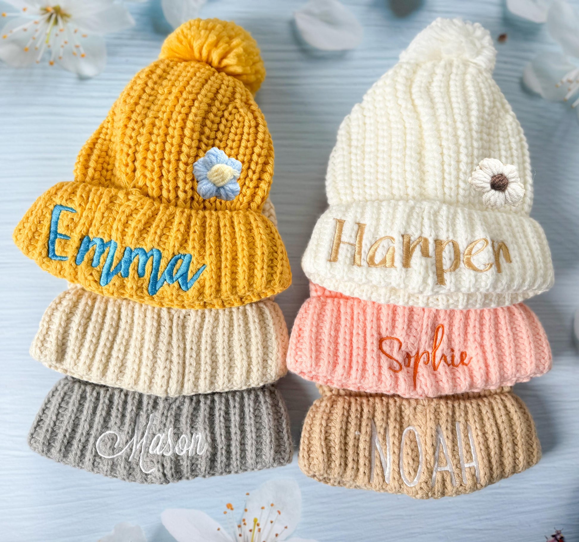 Personalized Baby Beanie with Name: Custom Embroidered Winter Hat