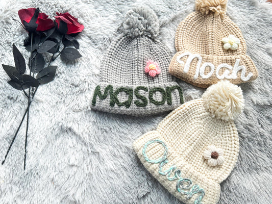 Personalized Baby Beanie: Custom Embroidered Winter Hat with Name