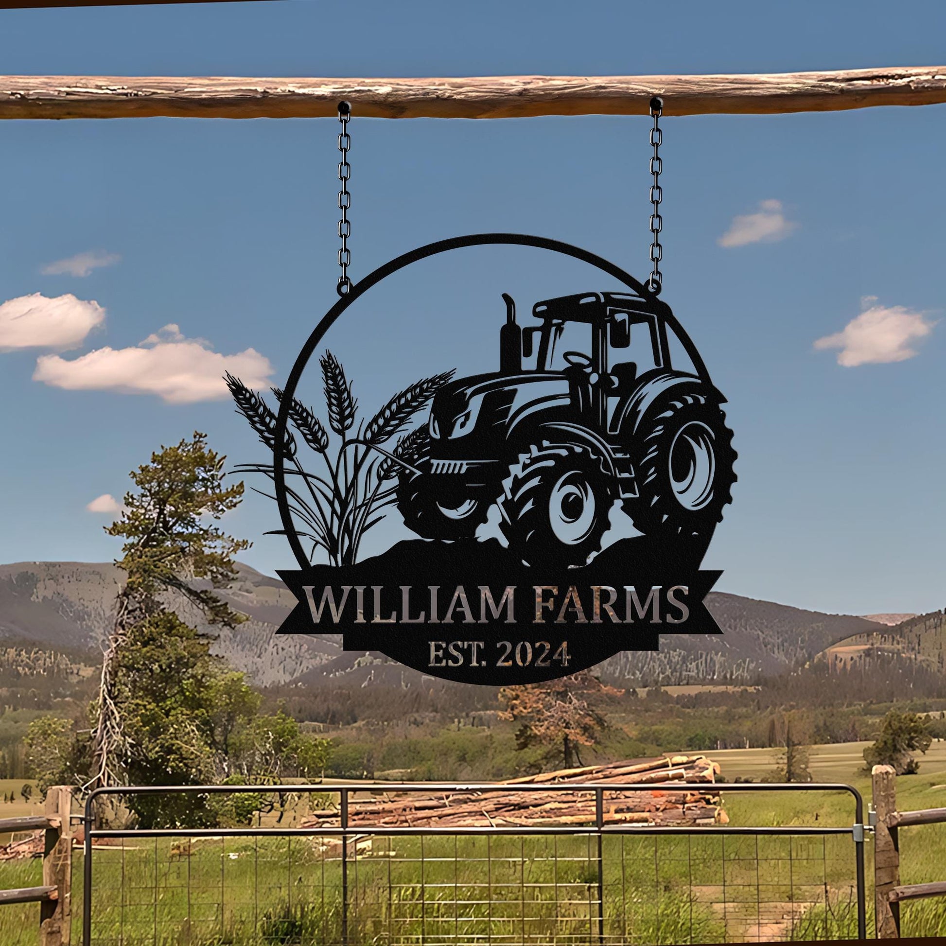 Custom Tractor Farm Metal Sign with LED Light, Tractor Name Sign, Farmhouse Decor, Tractor Barn Sign, Tractor Driver Gift, Gift for Farmer