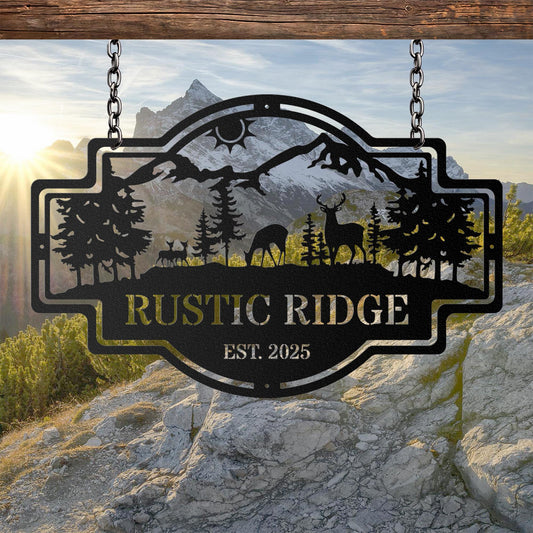 Custom Metal Signs, Farmer Metal Sign, Deer and Forest Metal Wall Art, Personalized Farmhouse Metal Sign, Farmhouse Decor, Farmer Gift