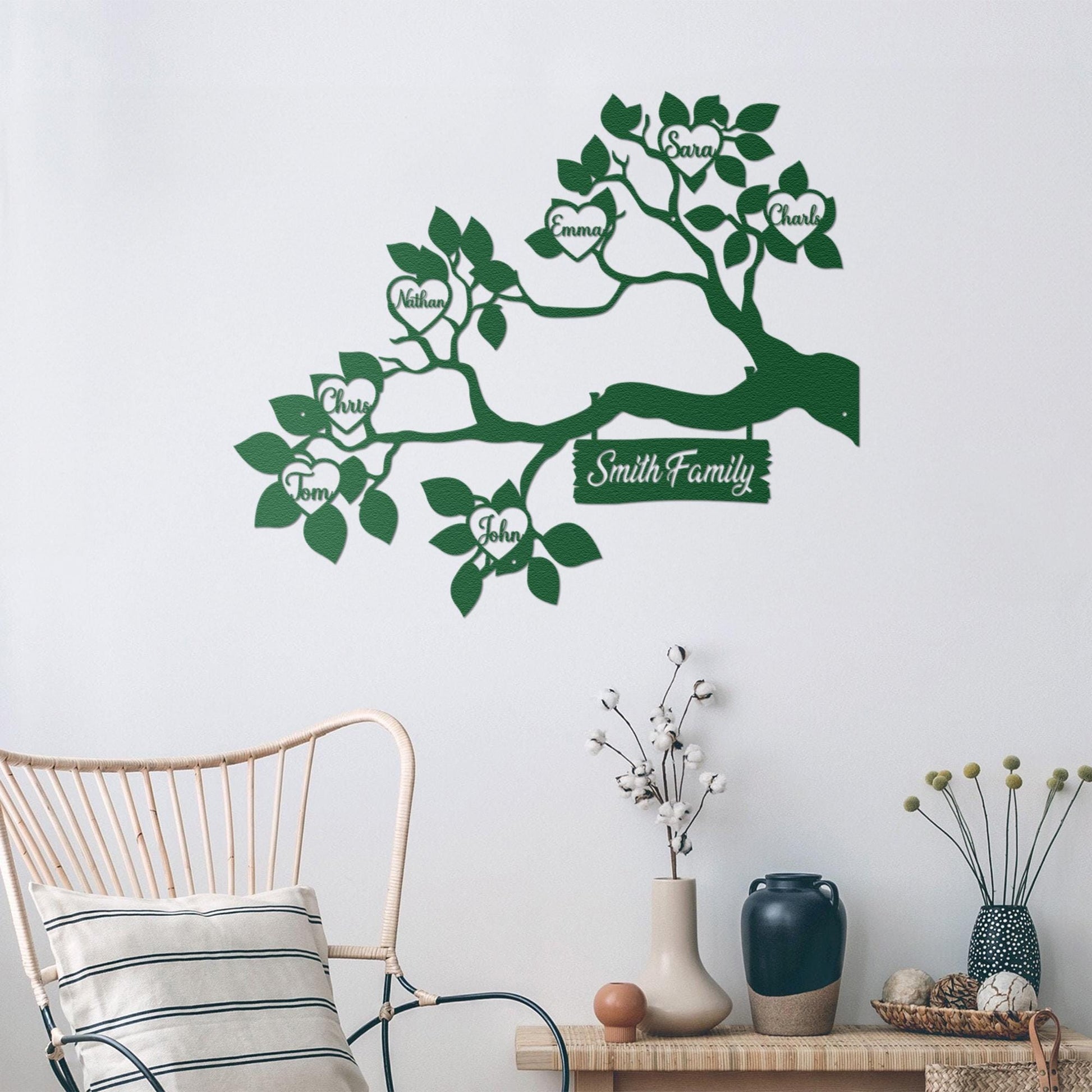 Custom Family Tree of Life Metal Sign - Personalized Family Names - Metal Wall Art Decor with Family Members - Anniversary Gift Family Gift.