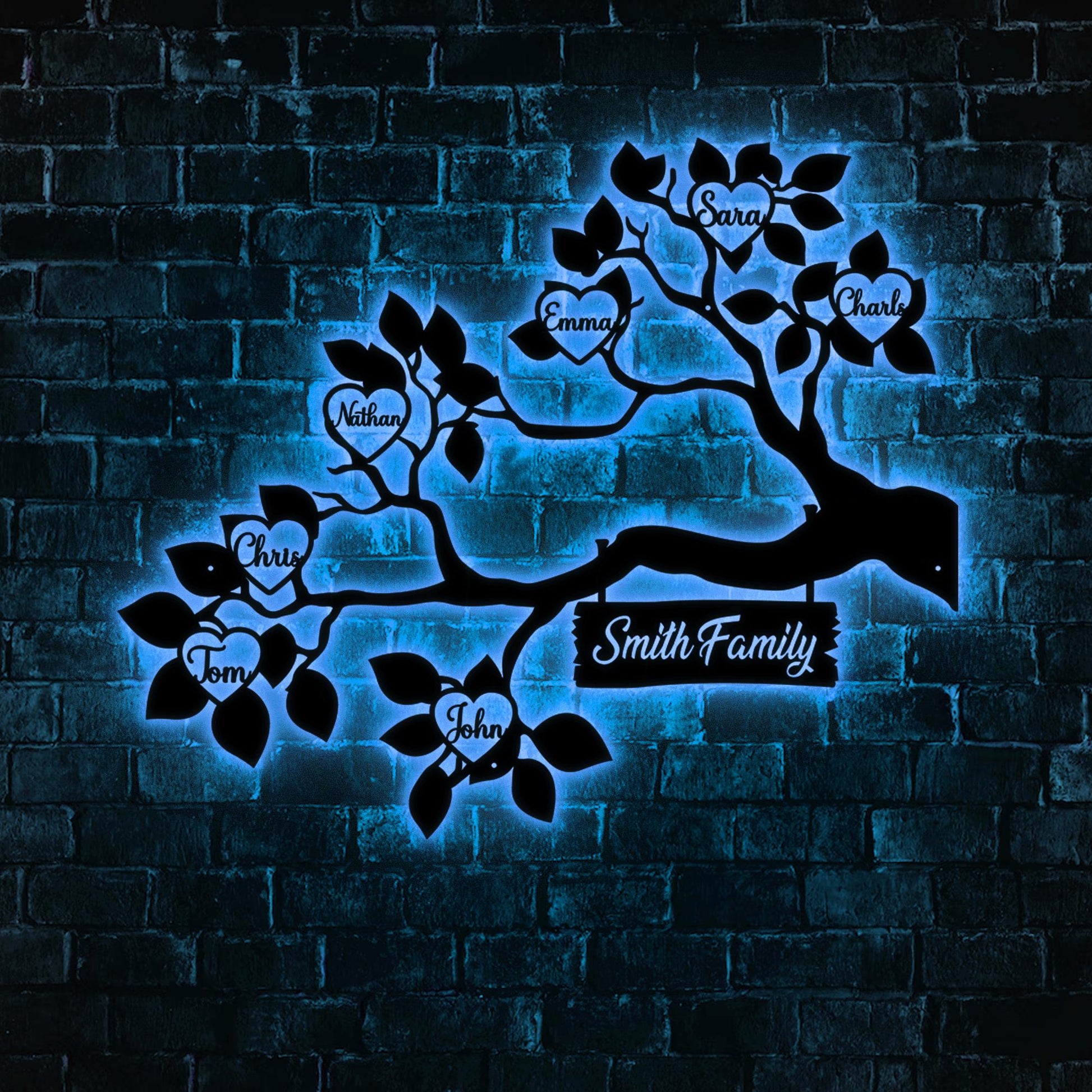 Custom Family Tree of Life Metal Sign - Personalized Family Names - Metal Wall Art Decor with Family Members - Anniversary Gift Family Gift.