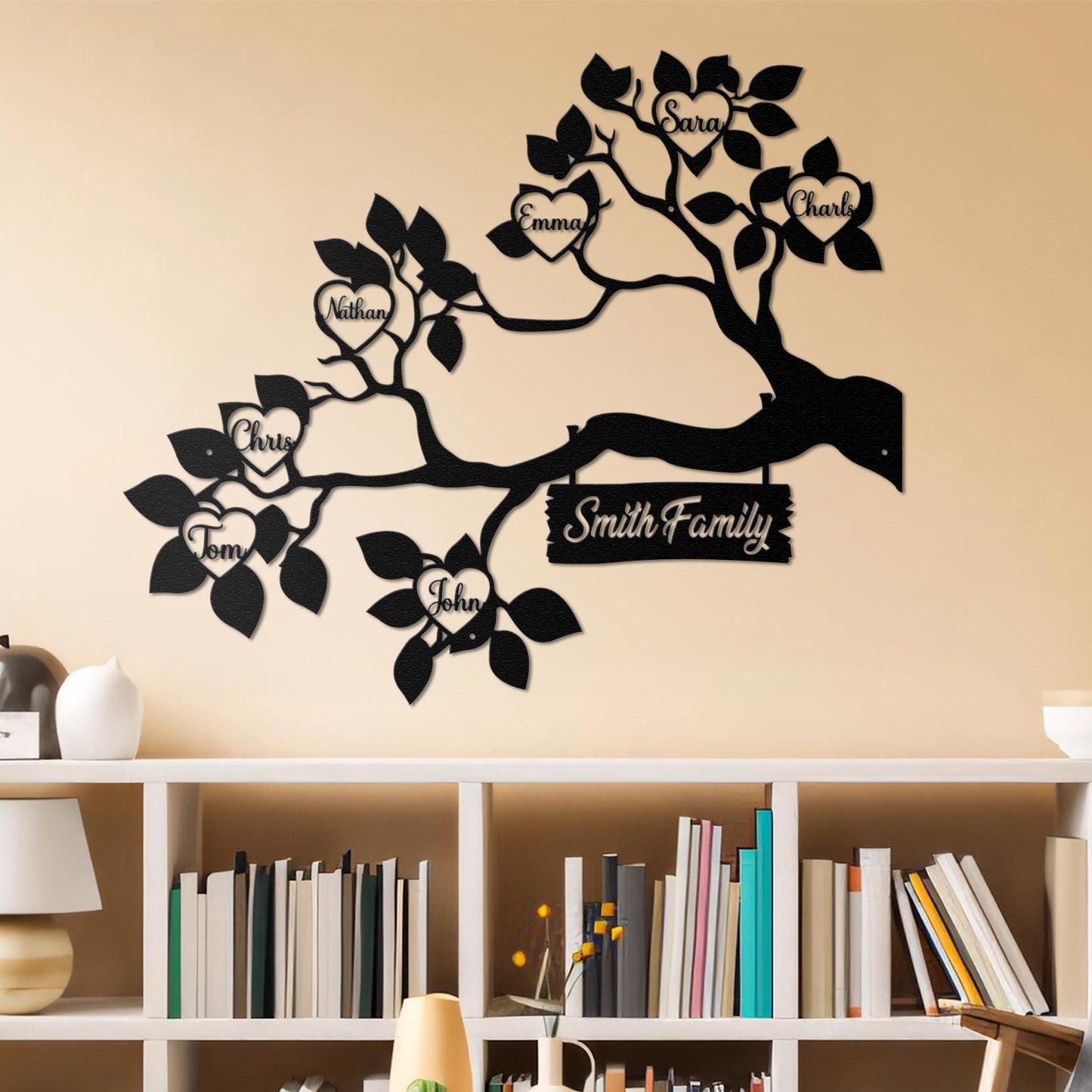 Custom Family Tree of Life Metal Sign - Personalized Family Names - Metal Wall Art Decor with Family Members - Anniversary Gift Family Gift.