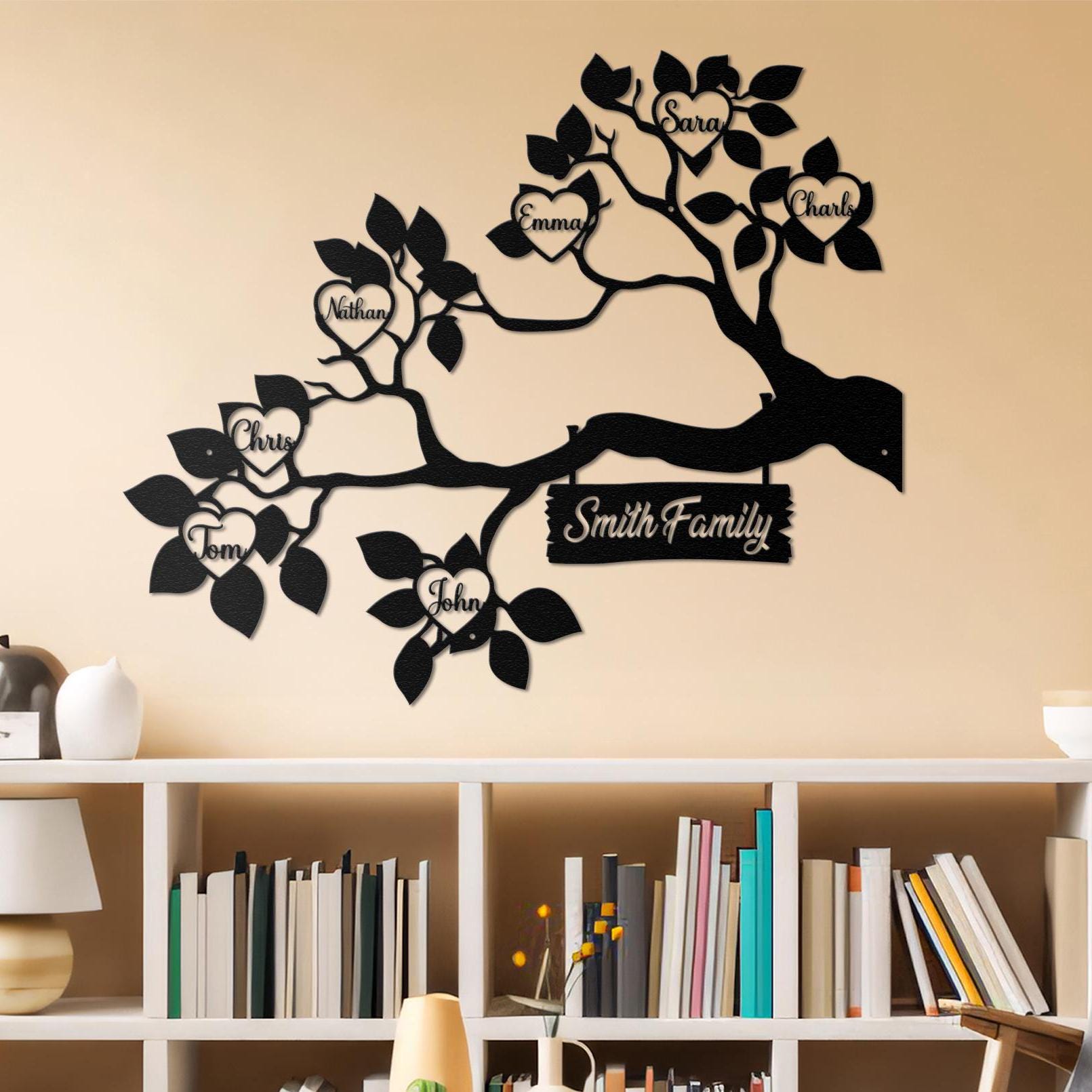 Custom Family Tree of Life Metal Sign - Personalized Family Names - Metal Wall Art Decor with Family Members - Anniversary Gift Family Gift.