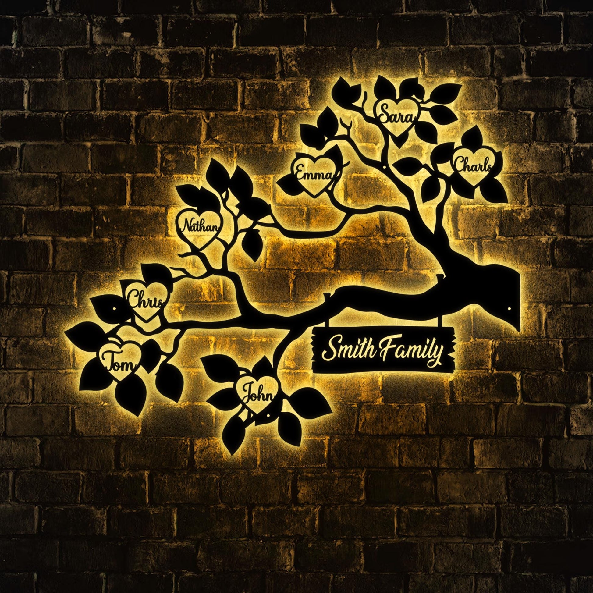 Custom Family Tree of Life Metal Sign - Personalized Family Names - Metal Wall Art Decor with Family Members - Anniversary Gift Family Gift.