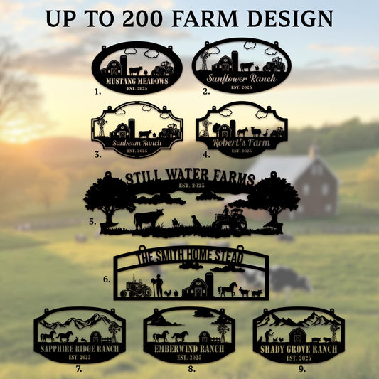 Personalized Metal Farm Sign, Custom Every Farm Sign, Large Farm Sign, Farmville Metal Sign, Farm Gate Sign, Farm Sign with all farm Pet.