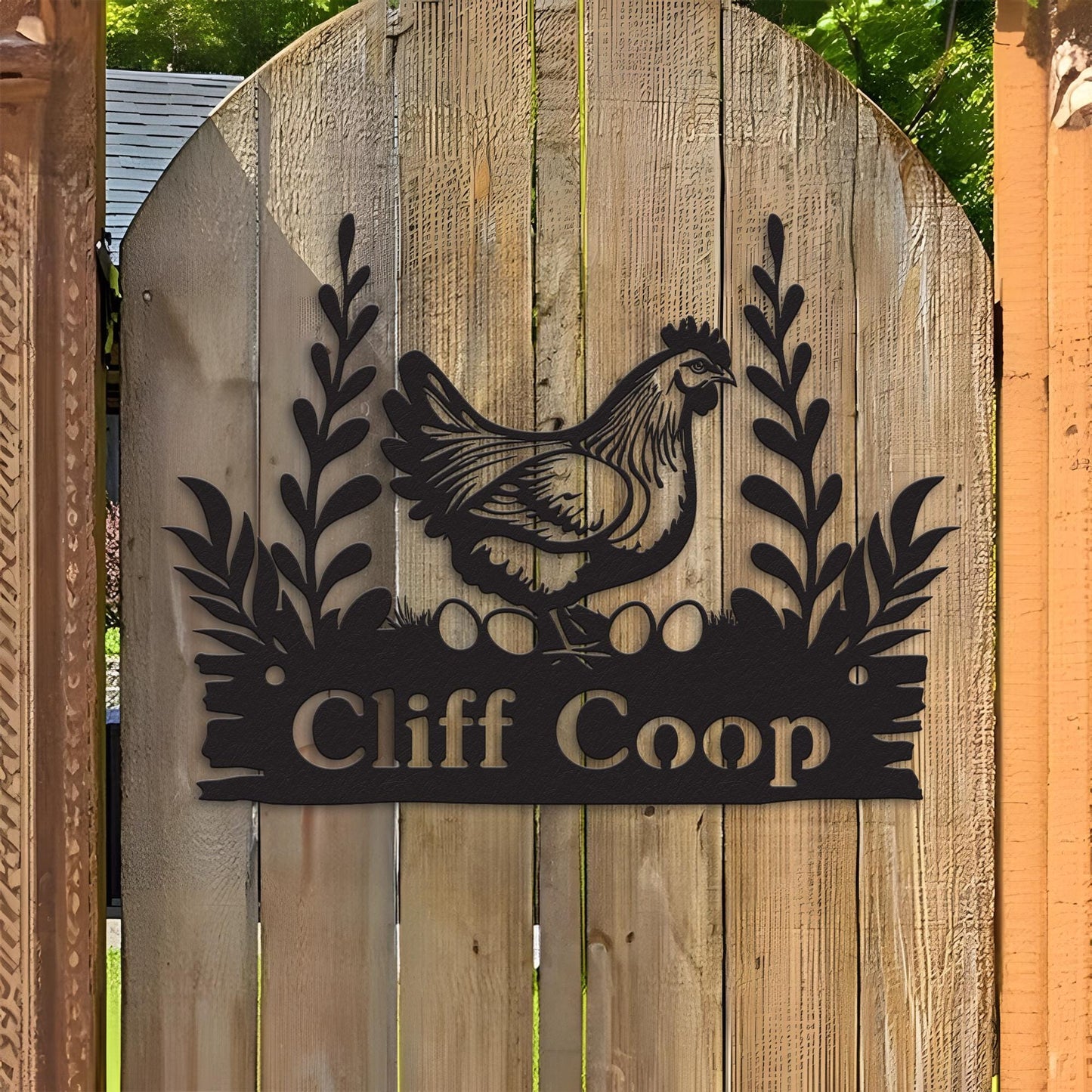 Custom Chicken Farm Metal Sign, Hen House Coop Sign, Farm Coop Sign, Personalized Hen Name Sign, Chicken Coop Wall Art, Eggs Farm House Sign