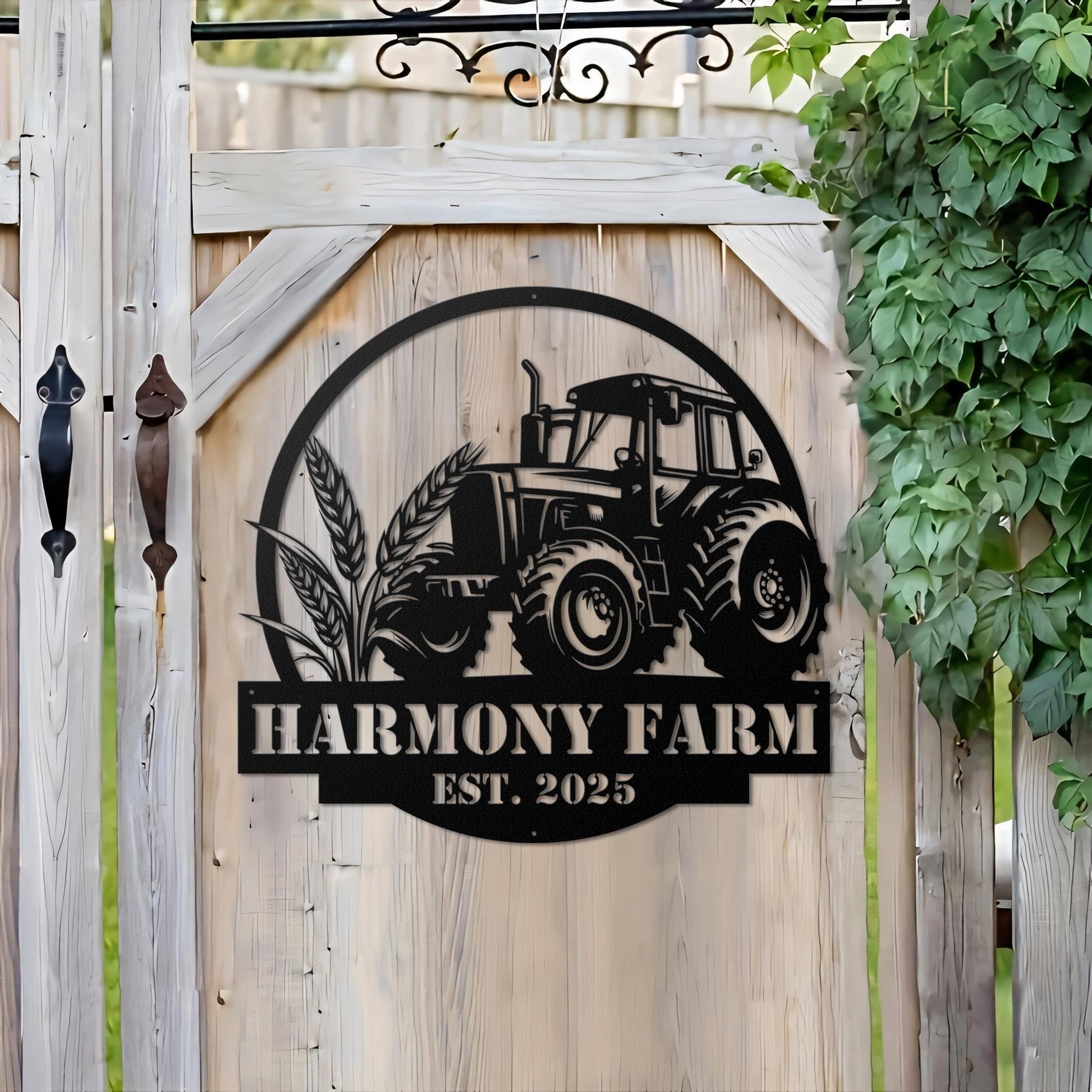 Customized Metal Tractor Sign, Personalized Metal Farm Name Sign, Farm Barn Sign, Farmer Gift, Farmhouse Tractor Decor,Custom Farm Name Gift