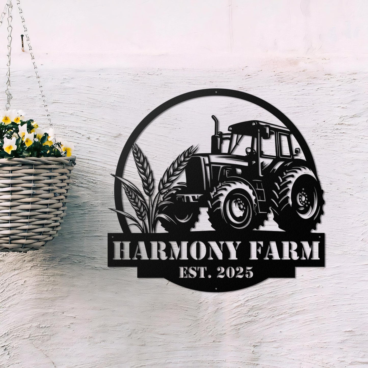 Customized Metal Tractor Sign, Personalized Metal Farm Name Sign, Farm Barn Sign, Farmer Gift, Farmhouse Tractor Decor,Custom Farm Name Gift