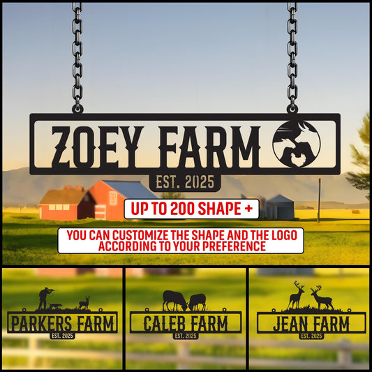 Custom Metal Farm Name Sign, Personalized Rustic Ranch Sign, Outdoor Metal Wall Art Decor, Large Barn Name Sign, Family Name Yard Decor
