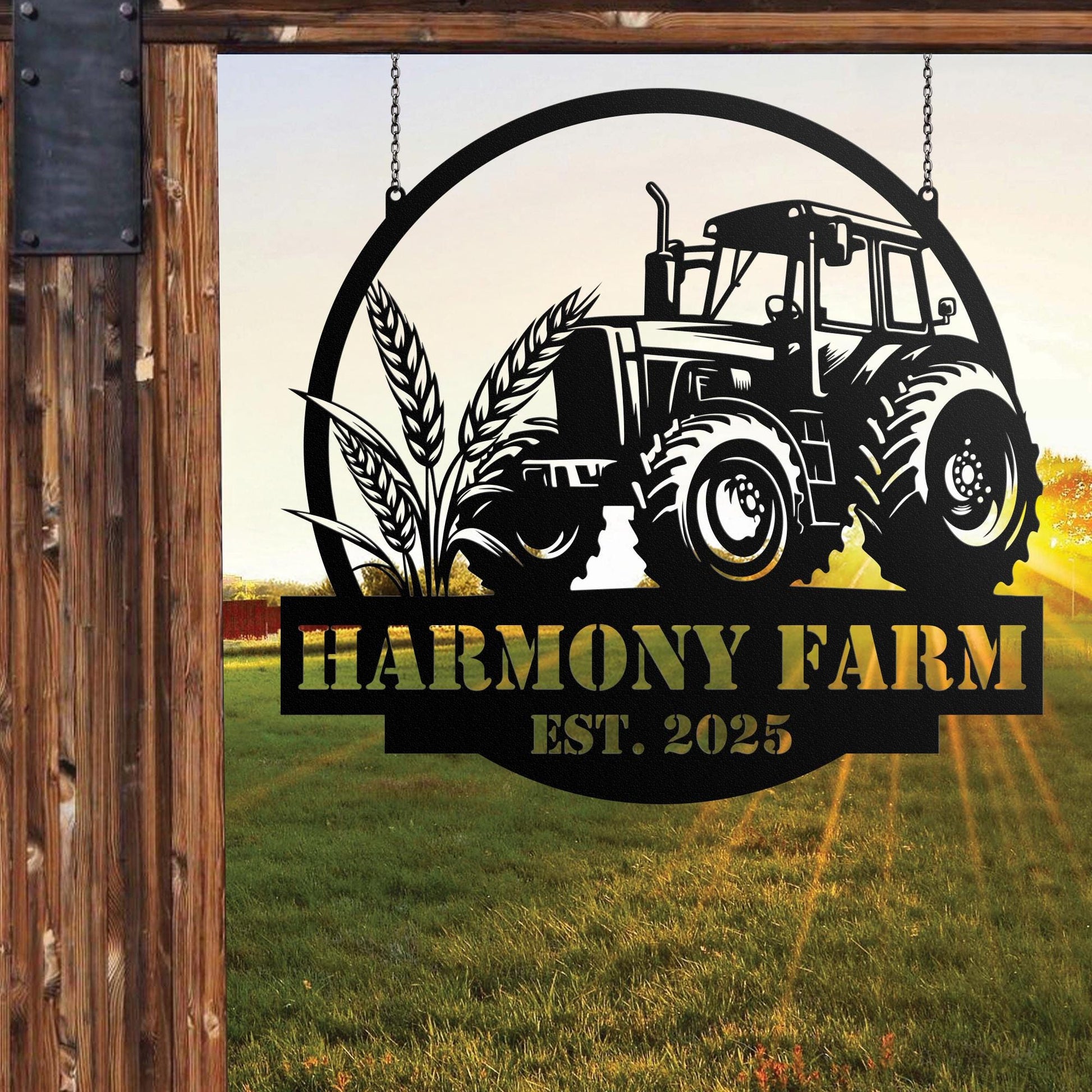Customized Metal Tractor Sign, Personalized Metal Farm Name Sign, Farm Barn Sign, Farmer Gift, Farmhouse Tractor Decor,Custom Farm Name Gift
