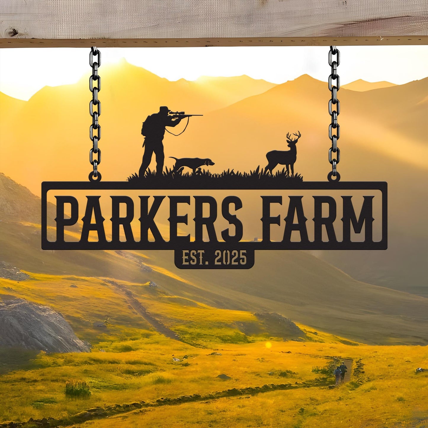 Custom Metal Farm Name Sign, Personalized Rustic Ranch Sign, Outdoor Metal Wall Art Decor, Large Barn Name Sign, Family Name Yard Decor