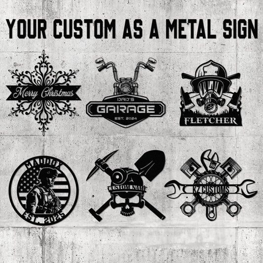 Personalized Business Logo Sign | Personalized Metal Home Wall Sign | Custom Steel Decor | Metal Logo Sign | Logo and Text Metal Wall Sign