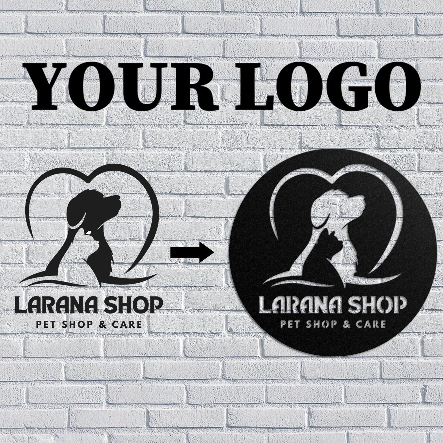 Personalized Business Logo Sign | Personalized Metal Home Wall Sign | Custom Steel Decor | Metal Logo Sign | Logo and Text Metal Wall Sign