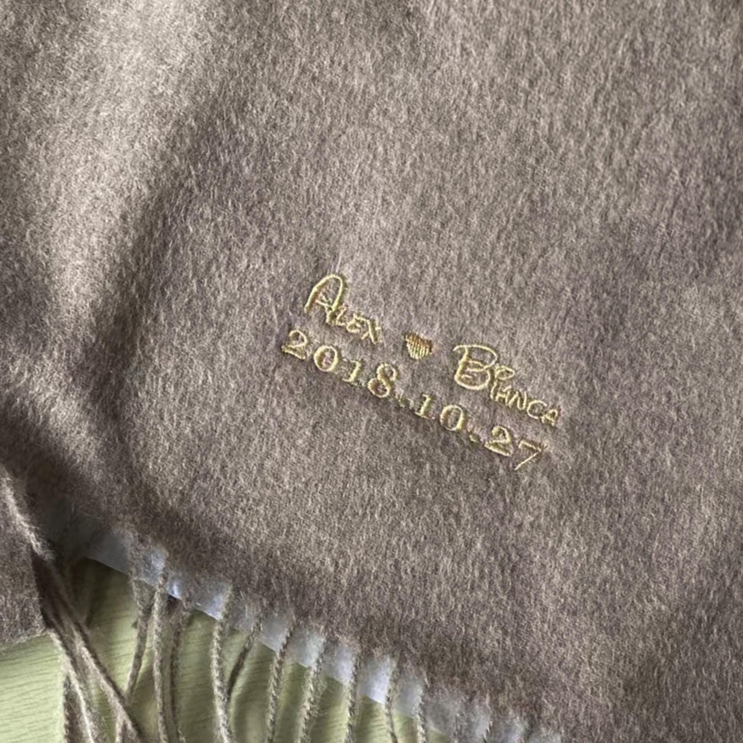 Custom Embroidered Name Scarf, Personalized Valentine’s Scarf, Romantic Gift for Her, Couples Winter Scarf