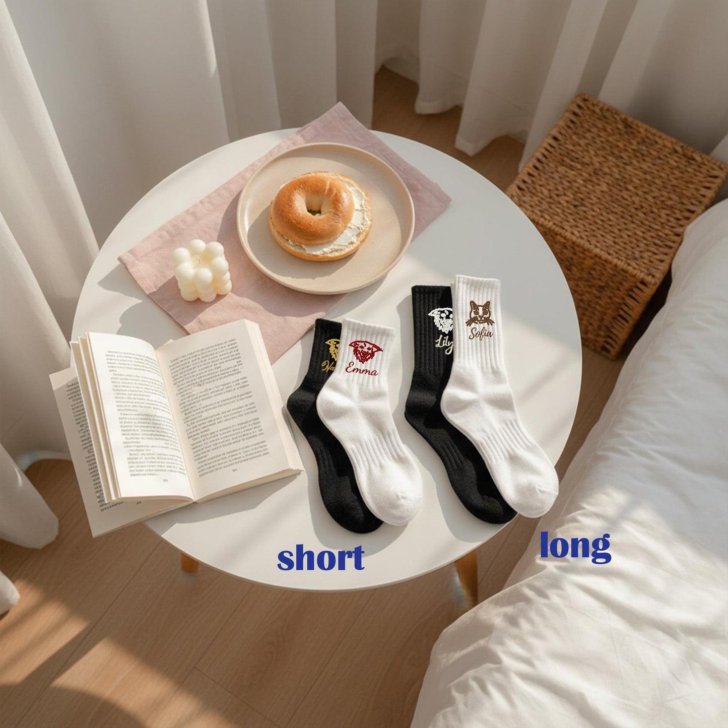 Personalized Pet Socks – Custom Dog & Cat Face Embroidered Name Socks, Gift for  Lovers