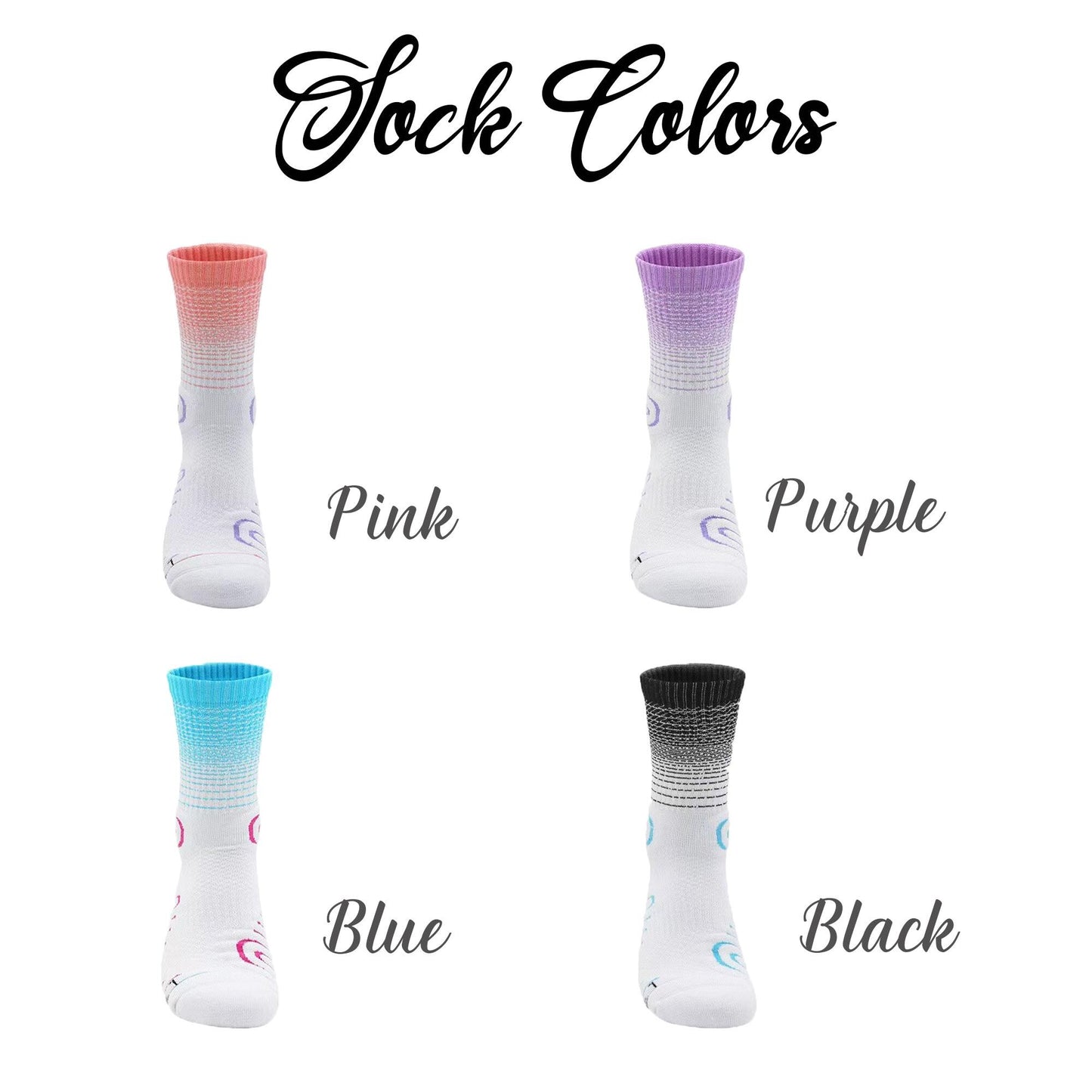 4-Pack Custom Embroidered Sport Socks, Personalized Name Athletic Crew Socks Set, Gift for Athletes