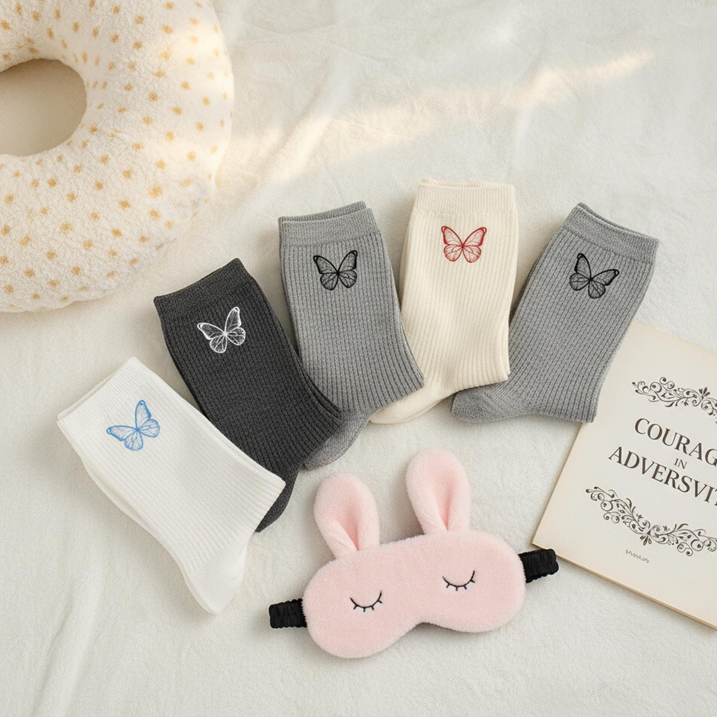 Custom Butterfly Embroidered Socks, Unisex Socks, Personalized Gift