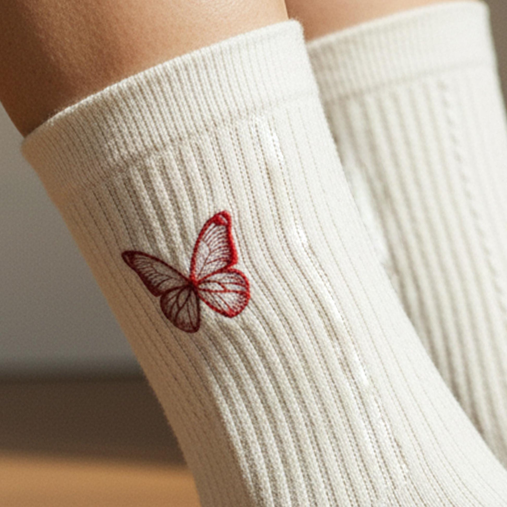 Custom Butterfly Embroidered Socks, Unisex Socks, Personalized Gift