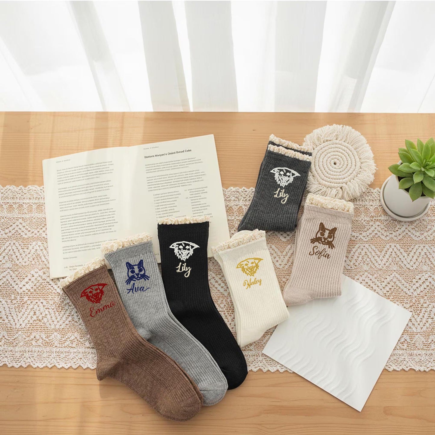 Personalized Pet Socks – Custom Dog & Cat Face Embroidered Name Socks, Gift for  Lovers
