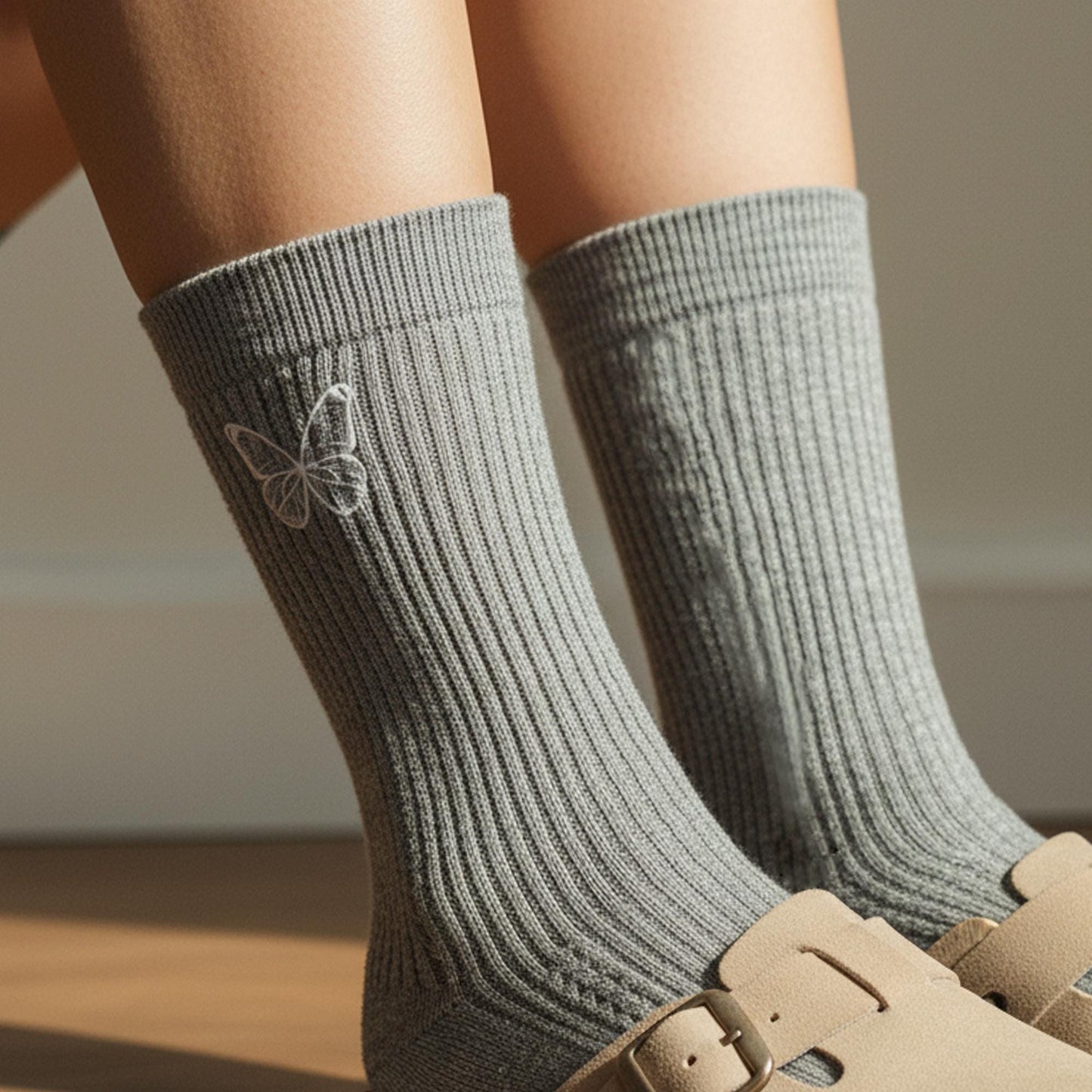 Custom Butterfly Embroidered Socks, Unisex Socks, Personalized Gift