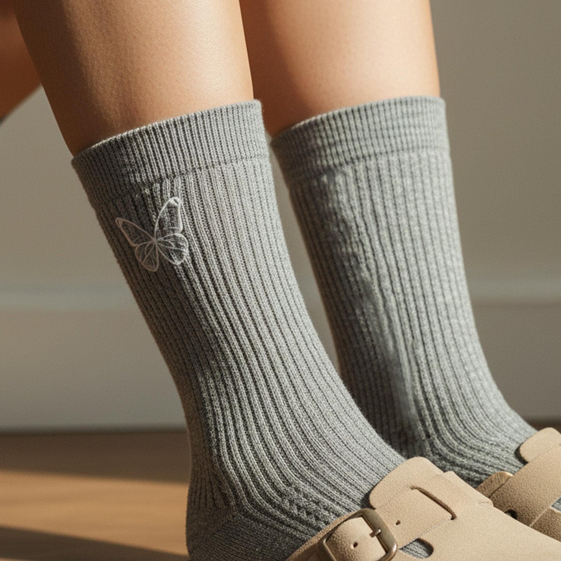 Custom Butterfly Embroidered Socks, Unisex Socks, Personalized Gift